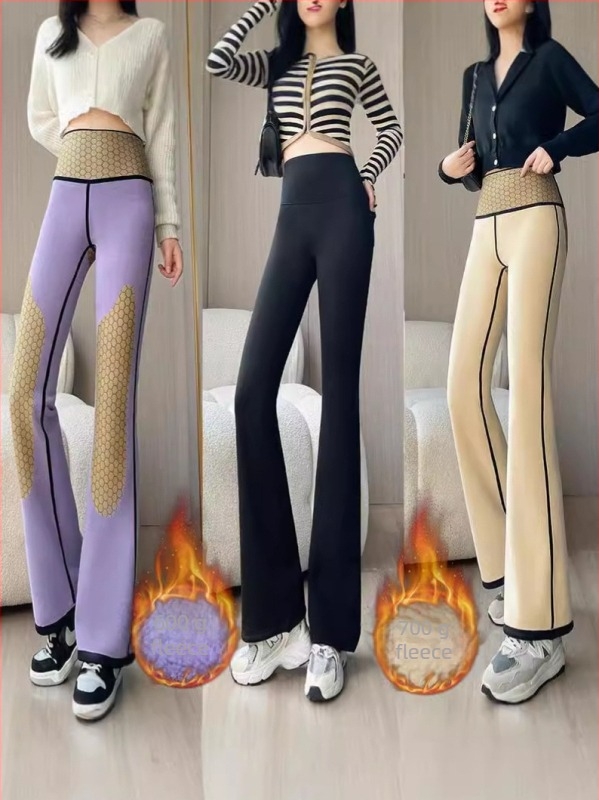 Shark-stílusú, magas derekú leggings elülső zsebbel, meleg és rendkívül rugalmas - nylon/spandex (70–80% nylon, <30% spandex), 2024 ősz