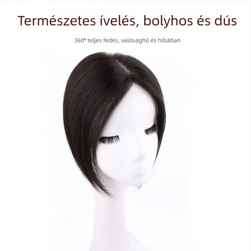 Teljesen kézzel szőtt №3 háló hajpótló a fejtetőre, könnyű, lélegző, természetes emberi haj, dús, természetes megjelenés