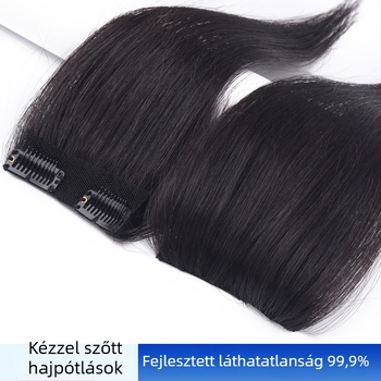 Kézzel szőtt hajpótló darab, valódi hajból, egyenes, festhető és dauerolható