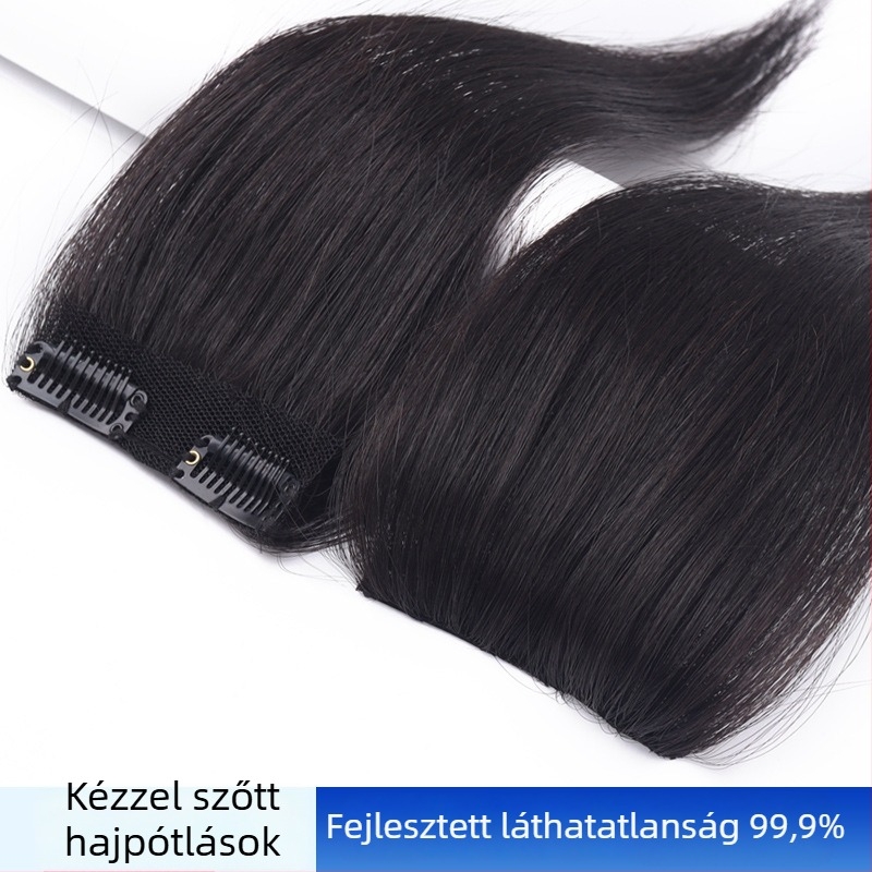 Kézzel szőtt hajpótló darab, valódi hajból, egyenes, festhető és dauerolható