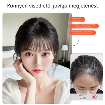 Női paróka természetes hajvonal, könnyű frufru, egyenes haj, modell F306, félig kézzel készített, Qi frufli, növeli a haj volumenét és elfedi a hajritkulást