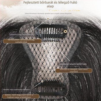 Női paróka természetes hajvonal, könnyű frufru, egyenes haj, modell F306, félig kézzel készített, Qi frufli, növeli a haj volumenét és elfedi a hajritkulást