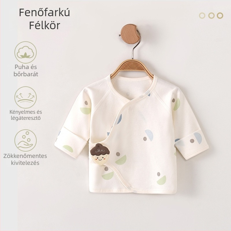 Vékony babatop 100% pamutból – uniszex, V-nyakú, tavasz/nyár