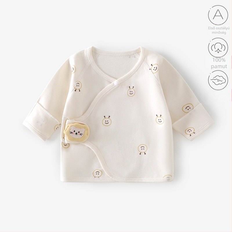 Vékony babatop 100% pamutból – uniszex, V-nyakú, tavasz/nyár