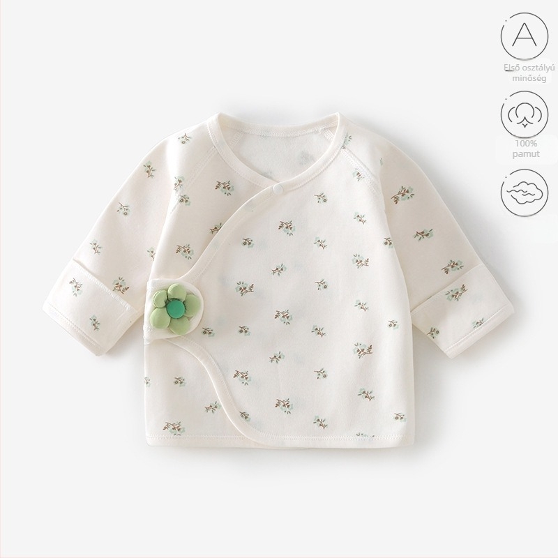 Vékony babatop 100% pamutból – uniszex, V-nyakú, tavasz/nyár