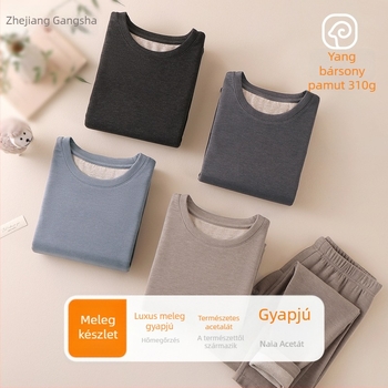 Uniszex termikus alsóruha készlet - extra vastag fűtő fiber 301-350 g/m², kétoldalú bolyhosított felület, kerek nyak, alapréteg vagy külső viselet