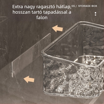 Zexi gleccser-mintázatú akril fürdőszobai polc, falra szerelhető, fúrás nélkül, 10-15 kg teherbírás