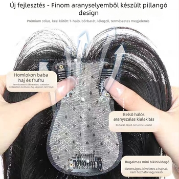 Női paróka emberi hajból, egyenes haj, gépi kötés, festhető vagy permelhető; Private craftsmanship