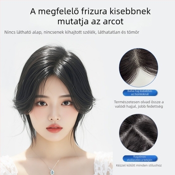 Teljes felső paróka a dúsabb korona érdekében, varrat nélküli, könnyű és lélegző, kézzel készített emberi hajból, természetes megjelenés, nőknek való