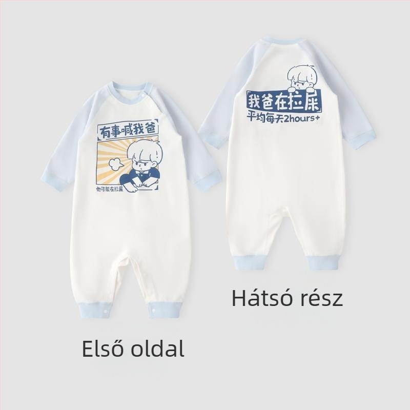 Hosszú ujjú baba overál pamutból, vékony anyag, őszi 2024, 1-3 éveseknek