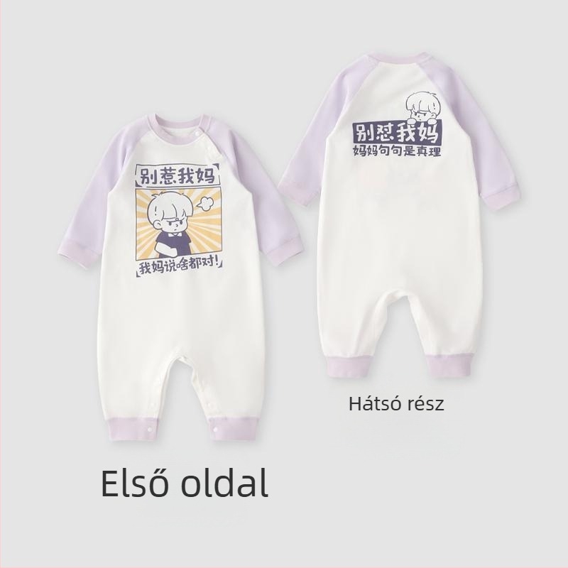 Hosszú ujjú baba overál pamutból, vékony anyag, őszi 2024, 1-3 éveseknek