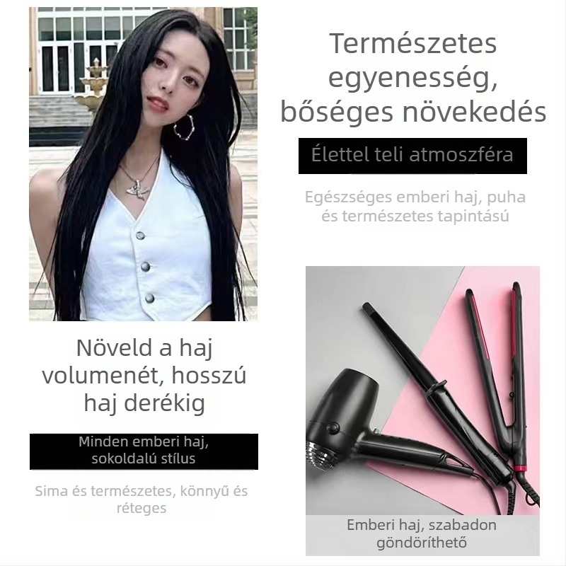 Valódi emberi hajból készült paróka, egy darabos haj-kiegészítő, egyenes, forró festésre alkalmas, Henán eredet