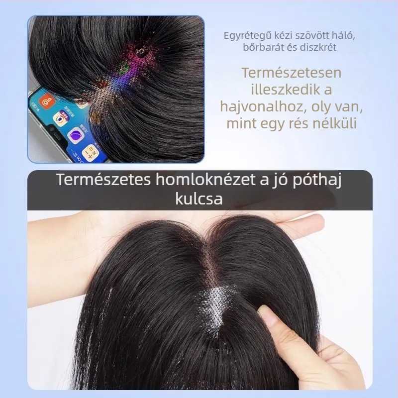 Kézzel szőtt határ nélküli paróka emberi hajból, egyenes haj, festhető