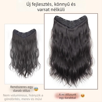 Egy darabos paróka - vízhullámos haj, könnyű, természetes megjelenés, mechanikus kivitel, kevert selyem