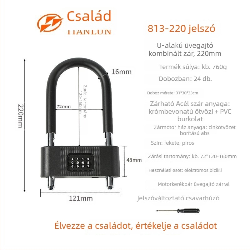 Üvegajtó parolás zár, U‑alakú zár, keretes dupla tolóajtó zár, vágás elleni védelem, lopás elleni védelem, biztonságos és kényelmes.