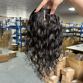 Női paróka darab, természetes hajból, modell Silk mesh curly hair, feldolgozás: mechanizmus, festhető vagy permelhető