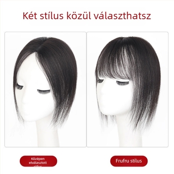T-alakú svájci háló tetejű paróka darab, kézzel szőtt emberi hajból, egyenes, festhető vagy permelhető