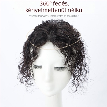 Paróka darab - valódi haj, kézzel szőtt, volumen, festhető és göndöríthető