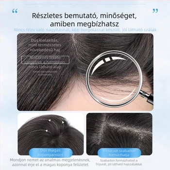 Saint yani Yunshawang Női paróka a fejtetőre, kézzel készített, valódi emberi hajból, láthatatlan póthaj