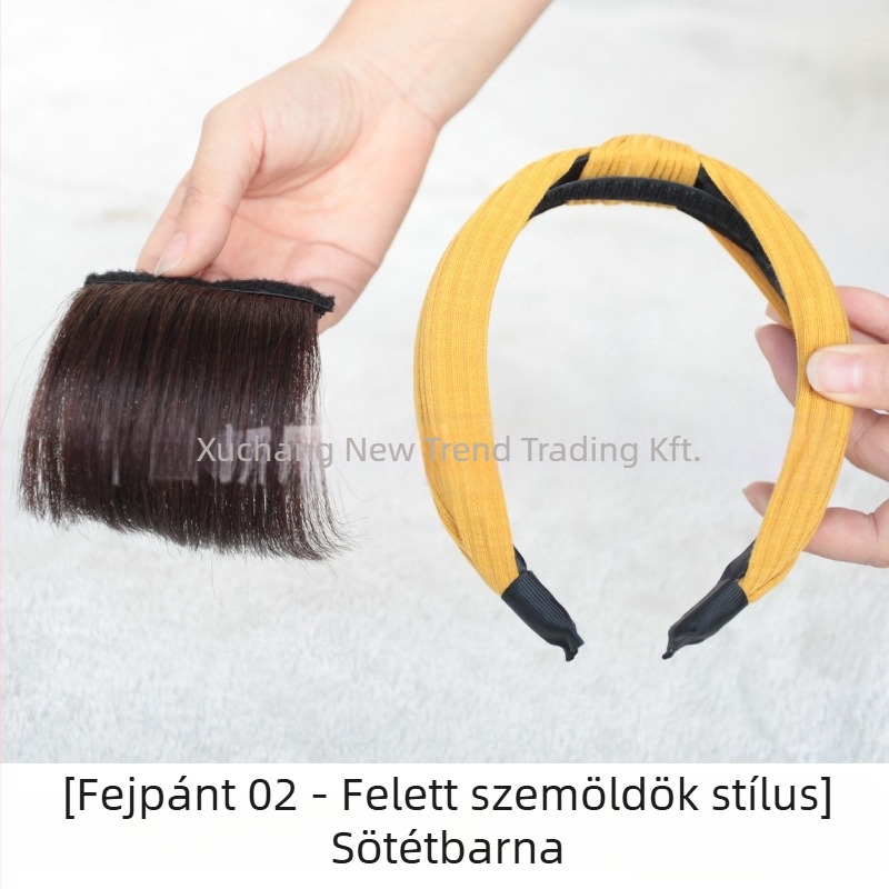 Headband Air Bangs paróka – Qi frufru, magas hőmérsékletű huzal, koreai stílus, frizura változás