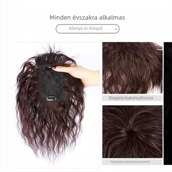 Szintetikus haj topper ősz haj fedésére – női paróka-darab, puha fodrozott fürtök