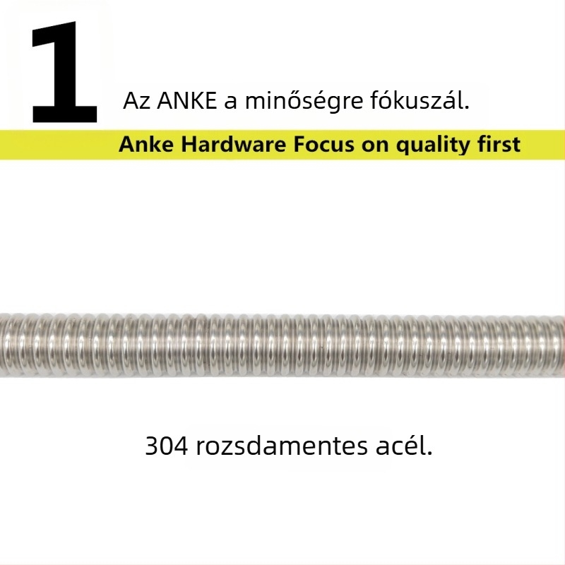 304 rozsdamentes acél hullámos bevezetőcső csavaros csatlakozással WC-hez — forró és hideg víz bemenet, anyag: 304, névleges nyomás 0-20, hőmérséklet 0-80°C