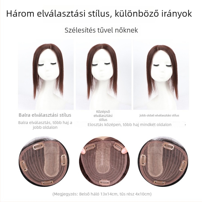 Emberi hajból készült paróka része nőknek, egyenes haj, modell J227-J228, festhető