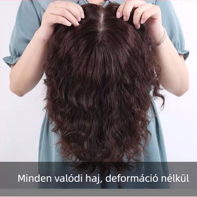 Női göndör haj topper, valódi emberi hajból, teljesen kézzel szőtt, volumen darab, modell micro-roll reissue block, Henan eredet