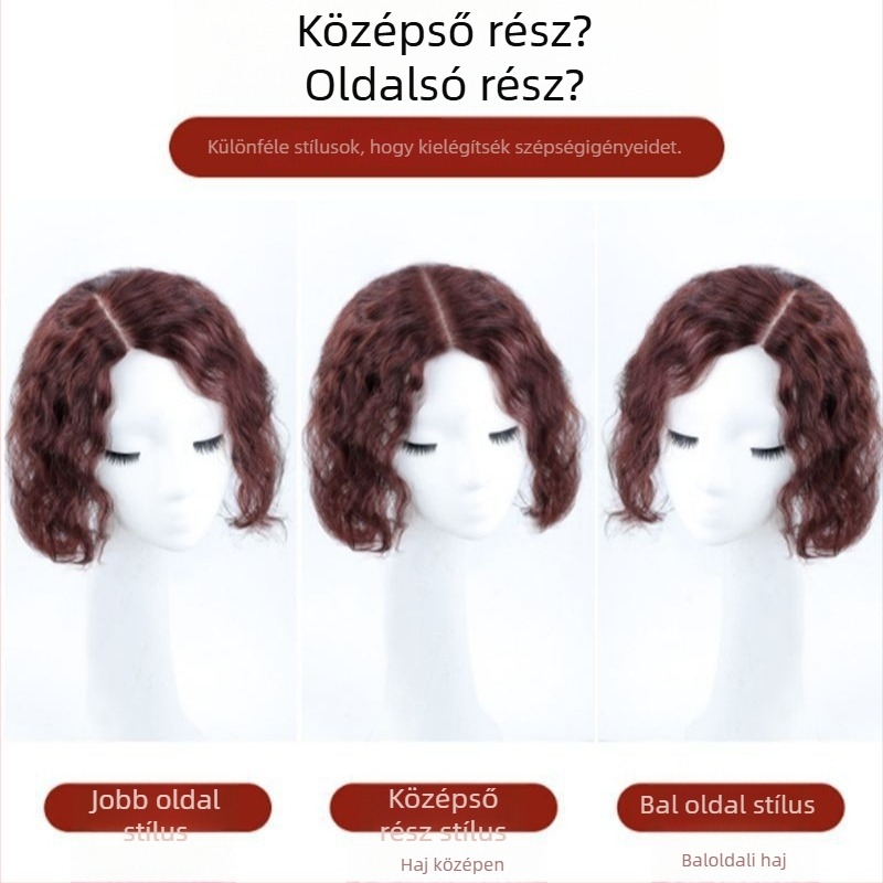 Női göndör haj topper, valódi emberi hajból, teljesen kézzel szőtt, volumen darab, modell micro-roll reissue block, Henan eredet