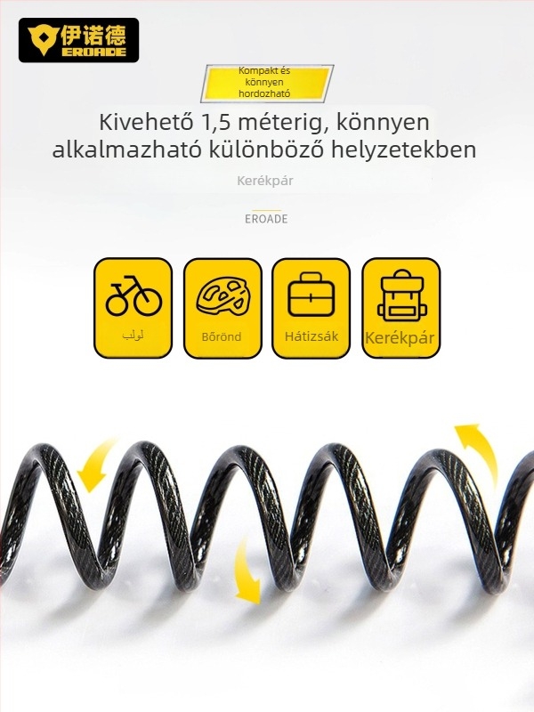 Kódzár sisakra, hegyi kerékpárra, babakocsira és poggyászra – fém, EROADE, uniszex