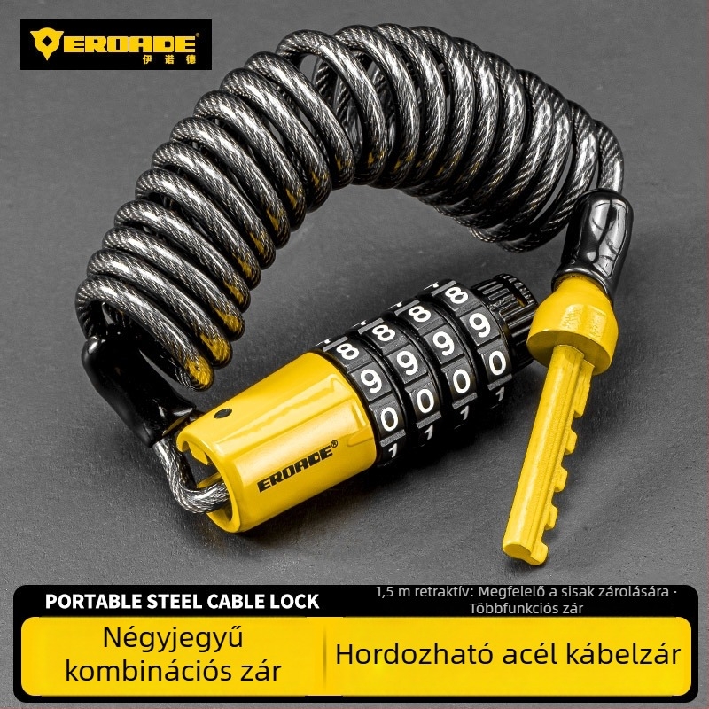 Kódzár sisakra, hegyi kerékpárra, babakocsira és poggyászra – fém, EROADE, uniszex