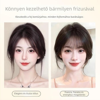 Női fej tetejére szánt hajdarab valódi hajból, természetes volumen, bolyhos korona, láthatatlan varrás nélküli paróka