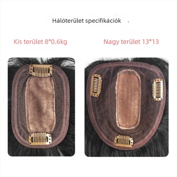 Valódi hajból készült felső paróka-darab nő számára, egyenes haj, mechanikus kivitelezés; nem festhető és nem göndöríthető