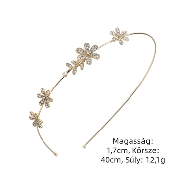 Fém hajpánt gyémántos bevonattal és strasszokkal – egyszerű stílus, városi mindennapi fejpánt