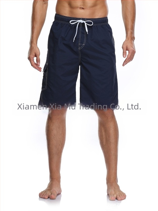 Férfi strandnadrág, gyorsan száradó poliészter anyagból, egyenes szabás, több zseb