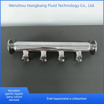 Rozsdamentes acél víz elosztó padlófűtéshez, 3/5/6-ágú, HB-30 modell, külső és belső menet