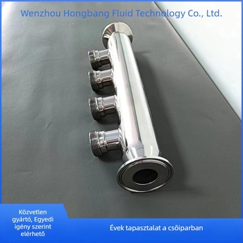 Rozsdamentes acél víz elosztó padlófűtéshez, 3/5/6-ágú, HB-30 modell, külső és belső menet