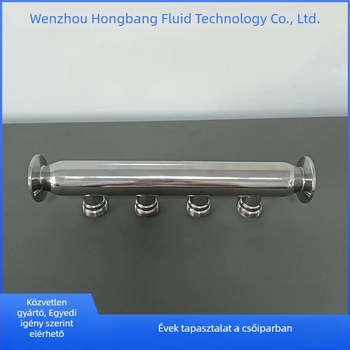 Rozsdamentes acél víz elosztó padlófűtéshez, 3/5/6-ágú, HB-30 modell, külső és belső menet