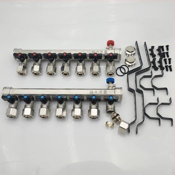 Réz padlófűtés elosztó, integrált vastagított kialakítás, modell 212, telepítési típus 1