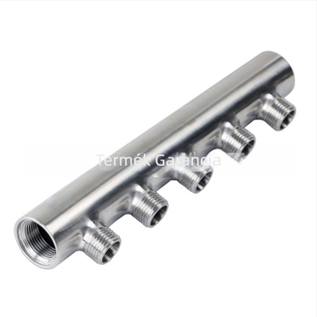 FSQ 304 rozsdamentes acél víz elágazó csatlakozó DN20 belső menetből DN15 külső menetbe, menetes szerelés, működési hőmérséklet 80°C-ig