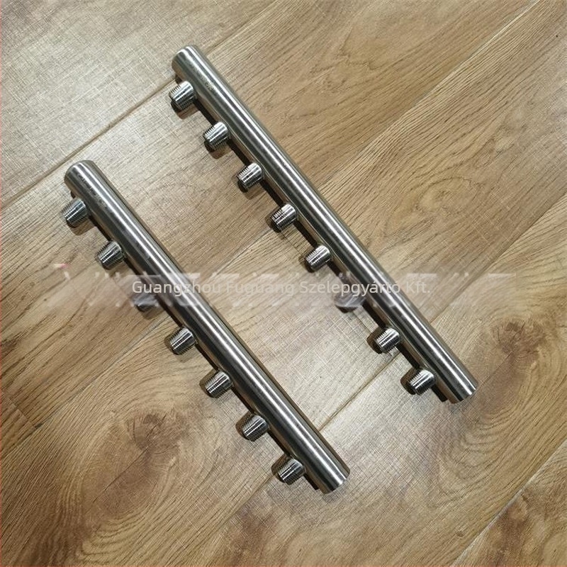 FSQ 304 rozsdamentes acél víz elágazó csatlakozó DN20 belső menetből DN15 külső menetbe, menetes szerelés, működési hőmérséklet 80°C-ig