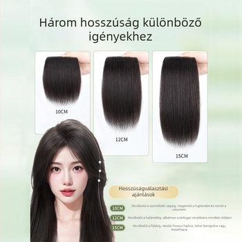 Korona hajpótló darab — valós emberi hajból, láthatatlan, 10–15 cm hosszú