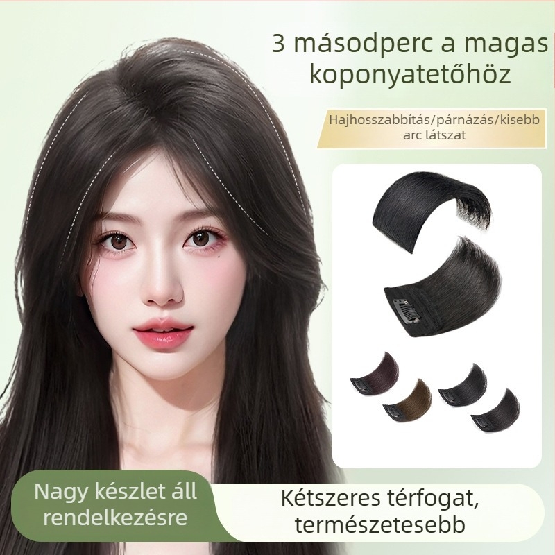 Korona hajpótló darab — valós emberi hajból, láthatatlan, 10–15 cm hosszú