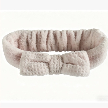 Arcmosó fejkendő masnival, plüss, rugalmas, kockás mintázat, japán/koreai stílus