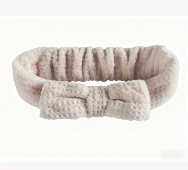 Arcmosó fejkendő masnival, plüss, rugalmas, kockás mintázat, japán/koreai stílus