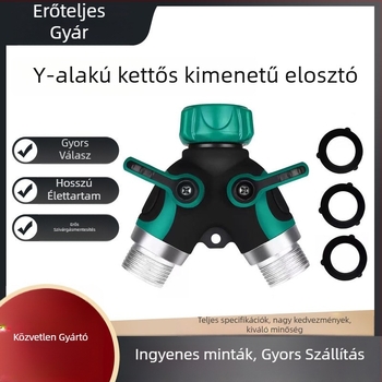 Y-típusú kettős áramlású golyóscsap kerthez, cinkötvözetből