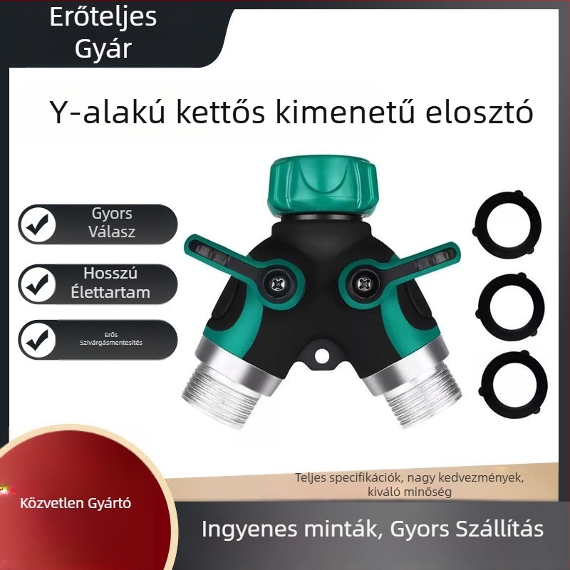 Y-típusú kettős áramlású golyóscsap kerthez, cinkötvözetből