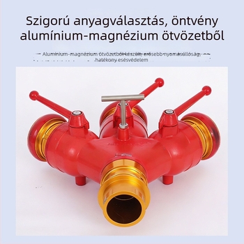 Tűzcsap, egy bemenet – három kimenet, magas nyomású, könnyű, alumínium-magnézium ötvözet, Modell FIII80/65