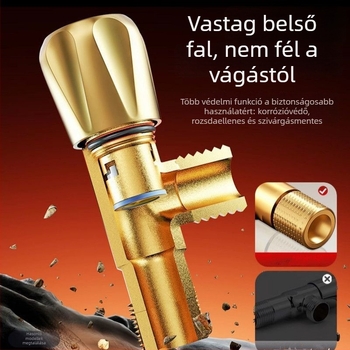 Teljes réz szögcsap, falra szerelhető, univerzális használat, modern minimalist stílus (Modell: Full Copper Angle Valve; Anyag: Réz; Szerelés: Falra; Használat: Univerzális)