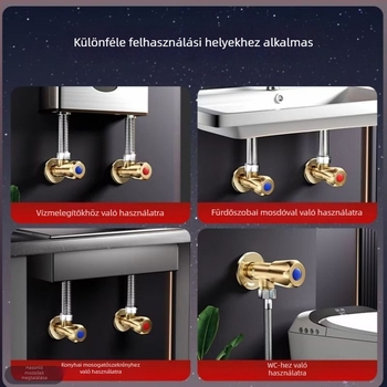 Teljes réz szögcsap, falra szerelhető, univerzális használat, modern minimalist stílus (Modell: Full Copper Angle Valve; Anyag: Réz; Szerelés: Falra; Használat: Univerzális)